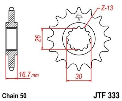 Передня зірка MOTO JT MOTO 101-664-16