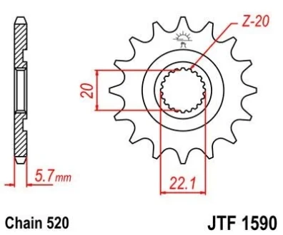 Передня зірка MOTO JT MOTO 102-412-13