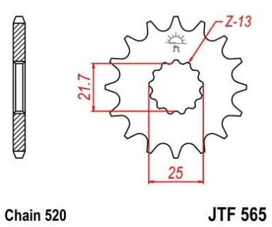 Передня зірка MOTO JT MOTO 102-461-15