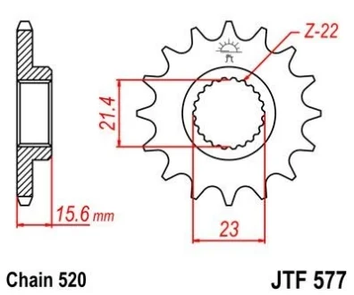 Передня зірка MOTO JT MOTO 102-481-15