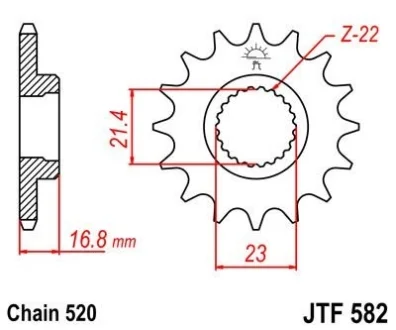 Передня зірка MOTO JT MOTO 102-482-16