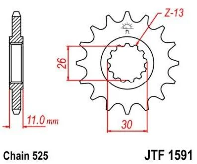 Передня зірка MOTO JT MOTO 102-567-15