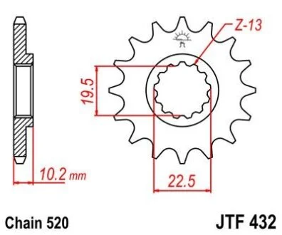 Передня зірка MOTO JT MOTO 103-461-14