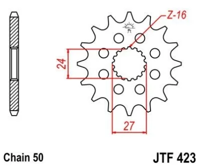 Передня зірка MOTO JT MOTO 103-614-17