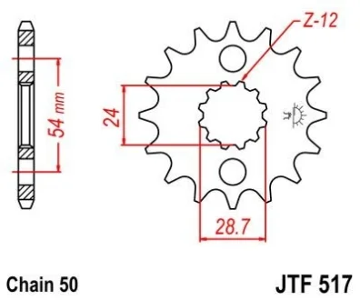 Передня зірка MOTO JT MOTO 104-655-17