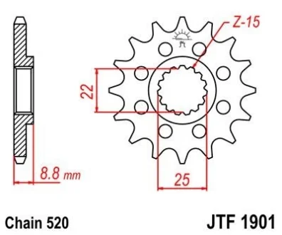 Передня зірка MOTO JT MOTO 105-411-15
