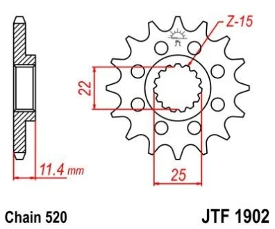 Передня зірка MOTO JT MOTO 105-412-17