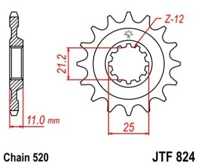 Передня зірка MOTO JT MOTO 105-452-15