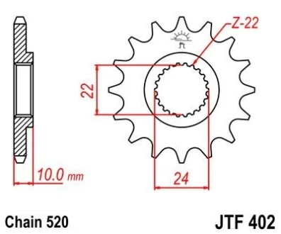 Передня зірка MOTO JT MOTO 105-484-16