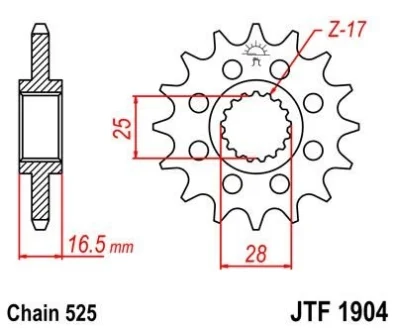 Передня зірка MOTO JT MOTO 105-501-17