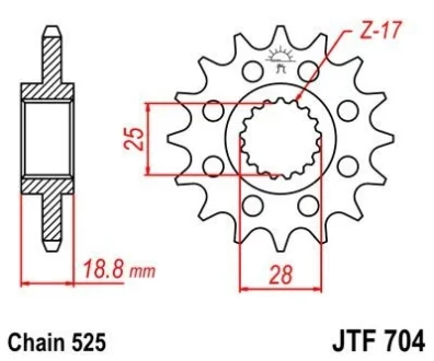 Передняя звезда MOTO JT MOTO 105-513-17