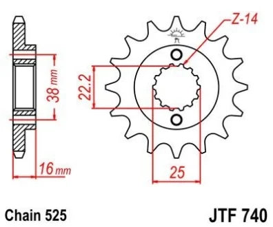 Передня зірка MOTO JT MOTO 105-551-15
