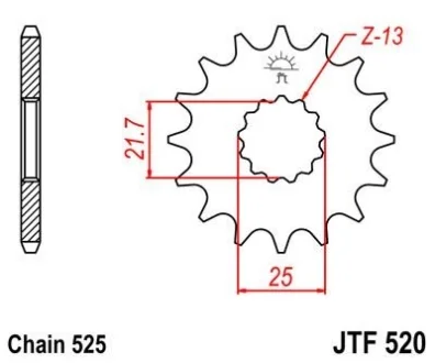 Передня зірка MOTO JT MOTO 105-563-15