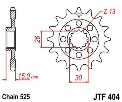 Передня зірка MOTO JT MOTO 105-572-17