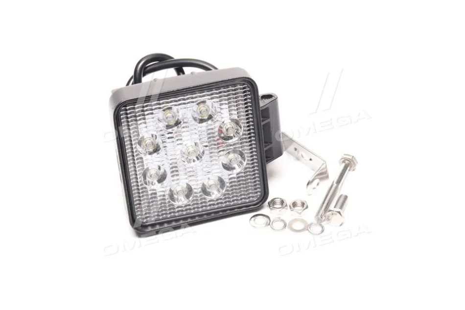 Фара LED квадратная 27W, 9 ламп, 110*164мм, узкий луч. 12/24V 6000K (LITLEDA,) JUBANA 453701039/453701037 (фото 1)