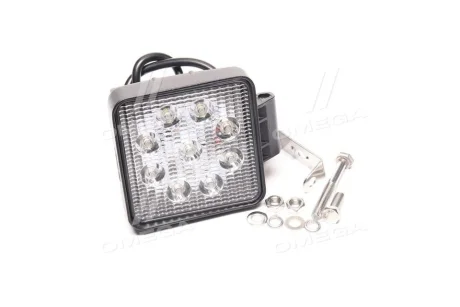 Фара LED квадратная 27W, 9 ламп, 110*164мм, узкий луч. 12/24V 6000K (LITLEDA,) JUBANA 453701039/453701037