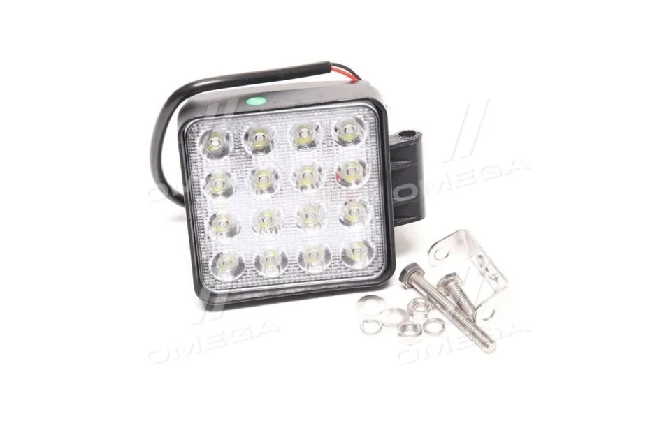 Фара LED квадратная 48W, 16 ламп, 108*128мм, 3300Lm узкий луч. 9-32V 6000K (LITLEDA,) JUBANA 453701051 (фото 1)