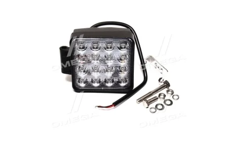 Фара LED квадратна 48W, 16 ламп, 110*110мм, 3300Lm широкий промінь 12/24V 6000K (LITLEDA,) JUBANA 453701052