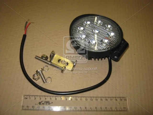 Фара LED круглая 27W, 9 ламп, 115*140мм, 1800Lm узкий луч. 12/24V 6000K (LITLEDA,) JUBANA 453701074 (фото 1)