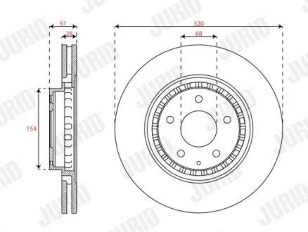 JURID MAZDA Диск гальмівний передній CX-5 (KF) 2.2 D 17- Jurid 563714JC