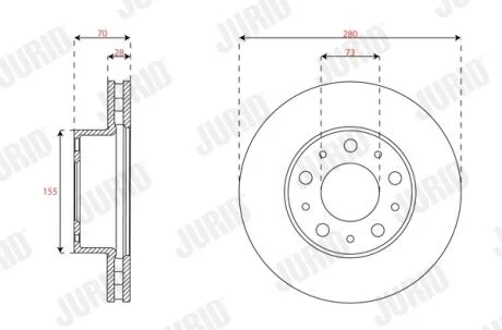 JURID CITROEN диск гальмівний передн.Jumper,Fiat Ducato,Boxer 06- Jurid 563716JC