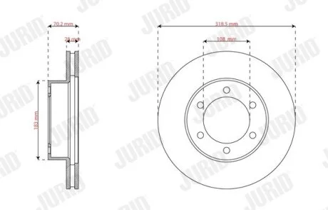 JURID TOYOTA Гальм. диск передн. SEQUOIA 4.7 (UCK35) 04-07, TUNDRA 4.7 99-06 Jurid 563859J