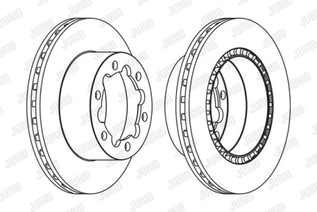 DB Диск тормозной задн.Sprinter,VW Crafter 06- (303,4*28) Jurid 569138J