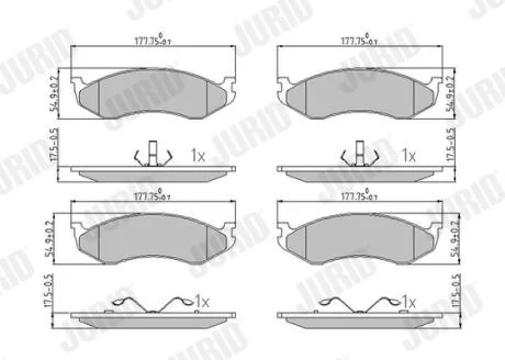 JURID JEEP колодки гальмівні передні Cherokee,Grand Cherokee,Wrangler 2.1/2.5 90- Jurid 571519J