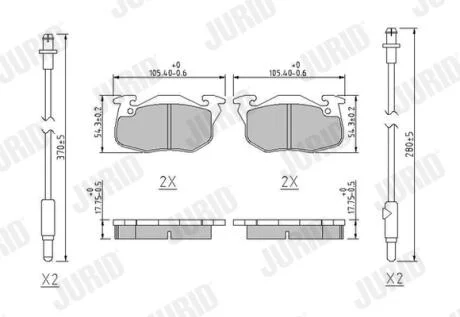 JURID CITROEN Тормозные колодки передние ZX 91-,Peugeot,Renault Clio Jurid 571525J