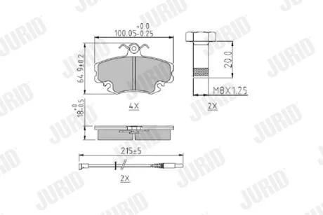 Колодки тормозные дисковые Jurid 571526J