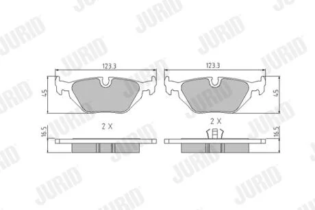 JURID BMW гальмівні колодки задні 3 E36,Z3/4 90- Jurid 571527J