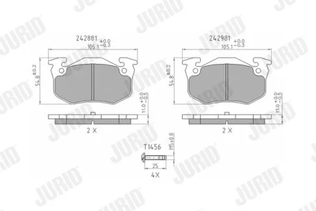 Колодки гальмівні дискові Jurid 571747J