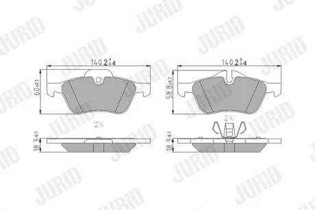 JURID BMW гальмівні колодки передні Mini Cooper,One 01- Jurid 571992J
