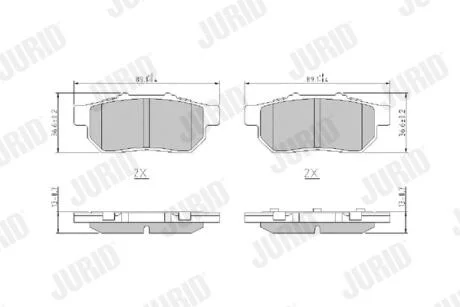 JURID HONDA колодки гальмівні задні Civic 1,5/1,6 90- Jurid 572134J