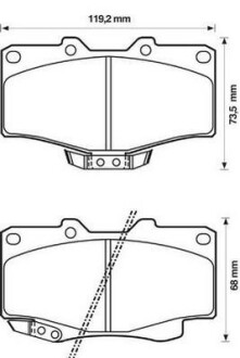 TOYOTA Колодки гальмівні передн.Hilux II,LandCruiser,VW Taro,BMW E38 740 Jurid 572140J