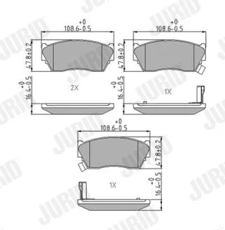 JURID колодки гальмівні передні SUNNY 1.4/1.6/2.0D N14 91- без датчико Jurid 572210J
