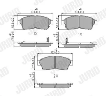 JURID TOYOTA гальмівний колодки передні CARINA E,COROLLA,CAMRY 92 Jurid 572333J