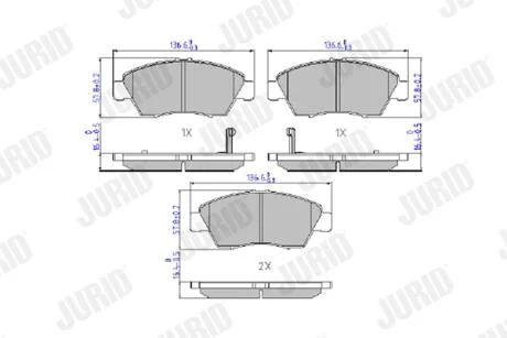 JURID HONDA Колодки гальмівні передн. CIVIC 94- Jurid 572340J