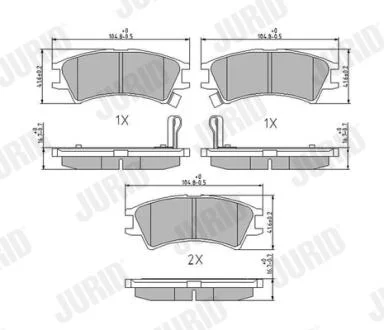 JURID HYUNDAI гальмівні колодки Atos 98- Jurid 572401J