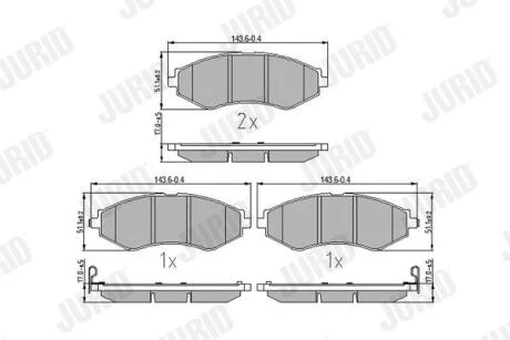 Колодка торм. DAEWOO LANOS 1.6 16V, NUBIRA, LACETTI передн. (пр-во) Jurid 572407J