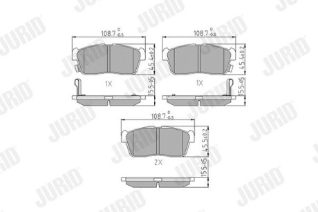 SUZUKI гальмівні колодки передн. Ignis 03-, Subaru Justy, Daihatsu Sirion, Charade Jurid 572471J