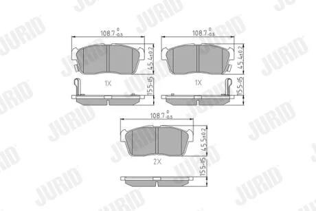 JURID SUZUKI гальмівні колодки передн. Ignis 03-, Subaru Justy, Daihatsu Sirion, Charade Jurid 572471J