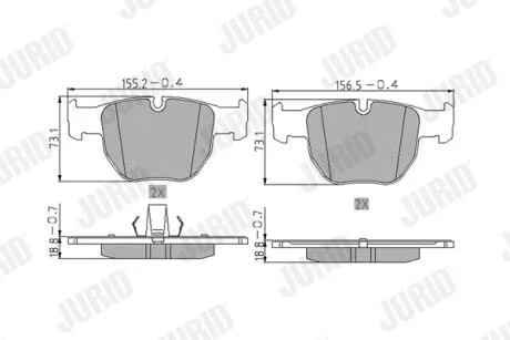 JURID LANDROVER гальмівні колодки передн. Range Rover III 02- Jurid 572507J