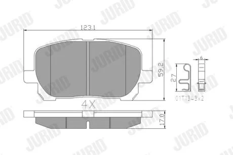Колодки гальмівні дискові Jurid 572546J
