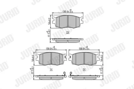 JURID HYUNDAI гальмівні колодки передн. Kia Rio 05-, Accent 06- Jurid 572593J