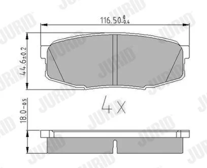Гальмівні колодки зад. Toyota Land Cruiser 08- (advics) Jurid 572597J