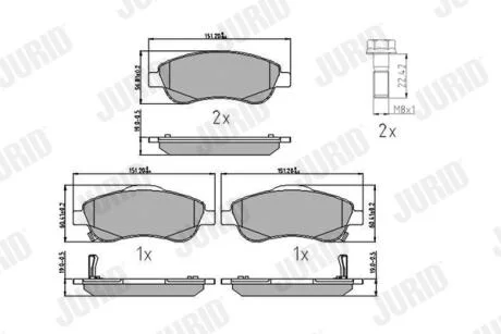 JURID HONDA гальмівні колодки передні CR-V 07- Jurid 572605J