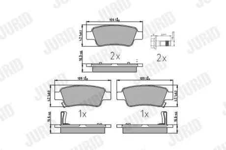 JURID HONDA гальмівні колодки задн.CR-V III,IV 07- Jurid 572606J
