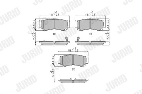 JURID HYUNDAI гальмівні колодки задн.Santa Fe II 06- Jurid 572608J