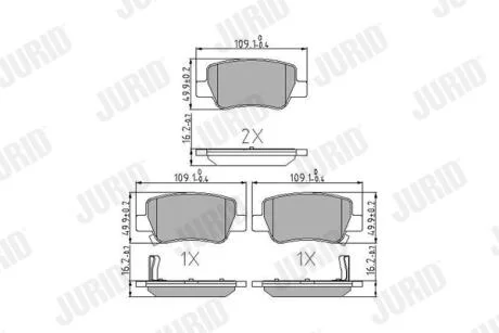 JURID TOYOTA гальмівні колодки задн. Avensis 09- Jurid 572627J